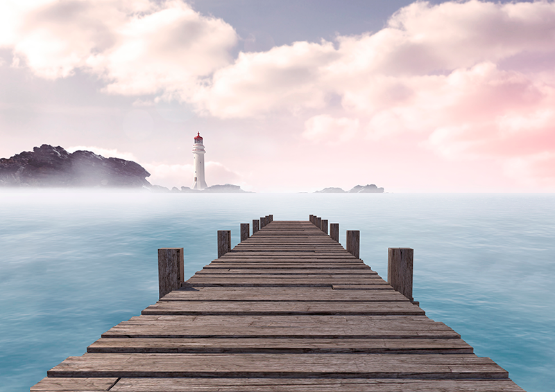 Serene dock pathway sodobno preprogo - TenStickers