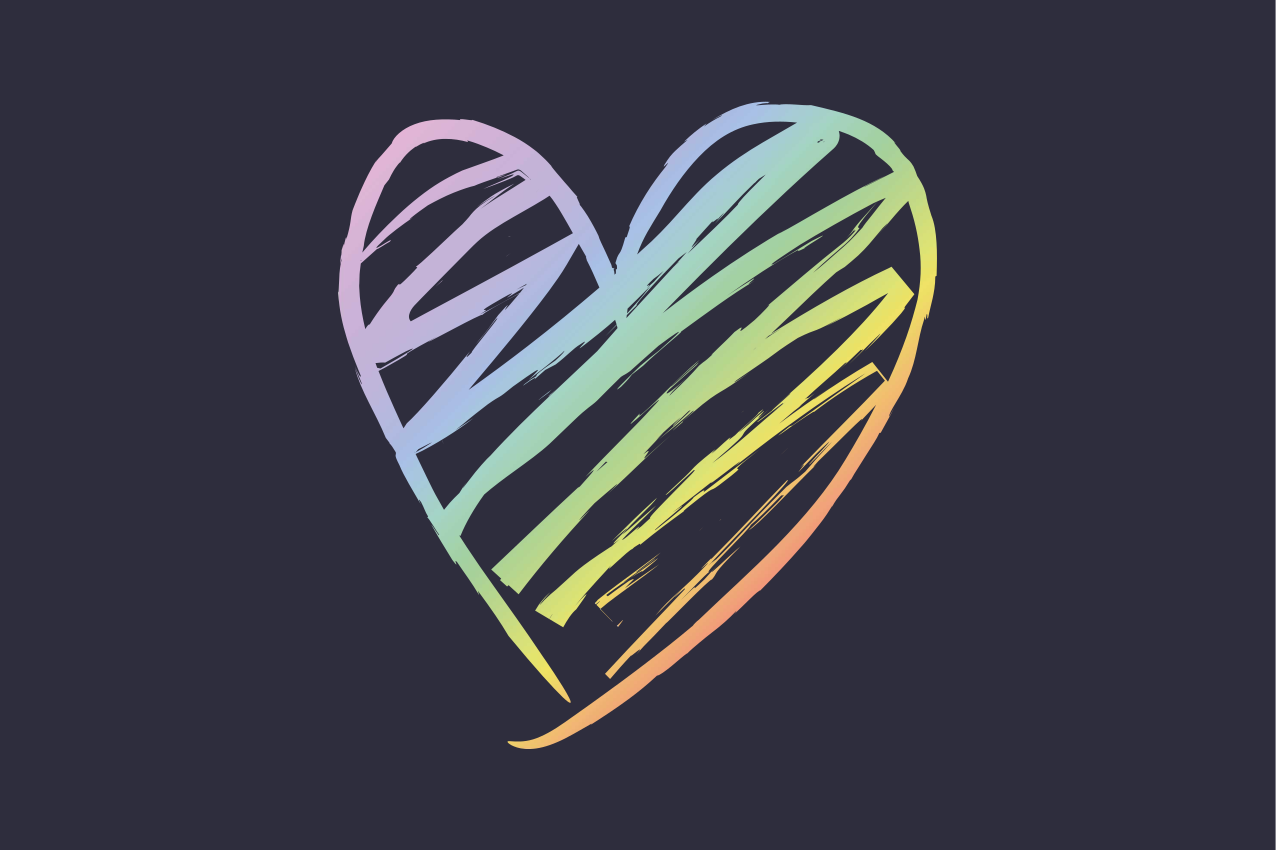 Colorful heart shape izvirna jedilna podloga - TenStickers