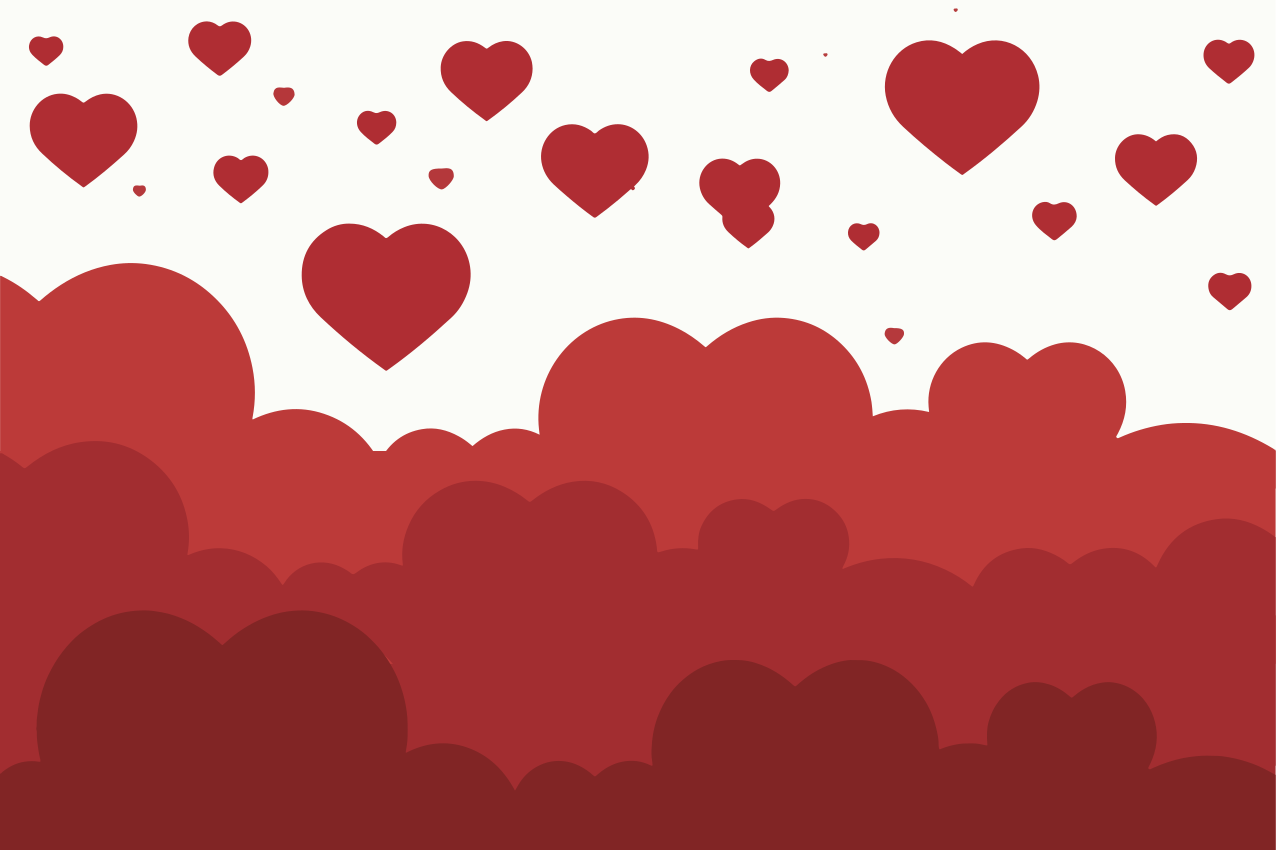 Hearts cloud pattern izvirna jedilna podloga - TenStickers