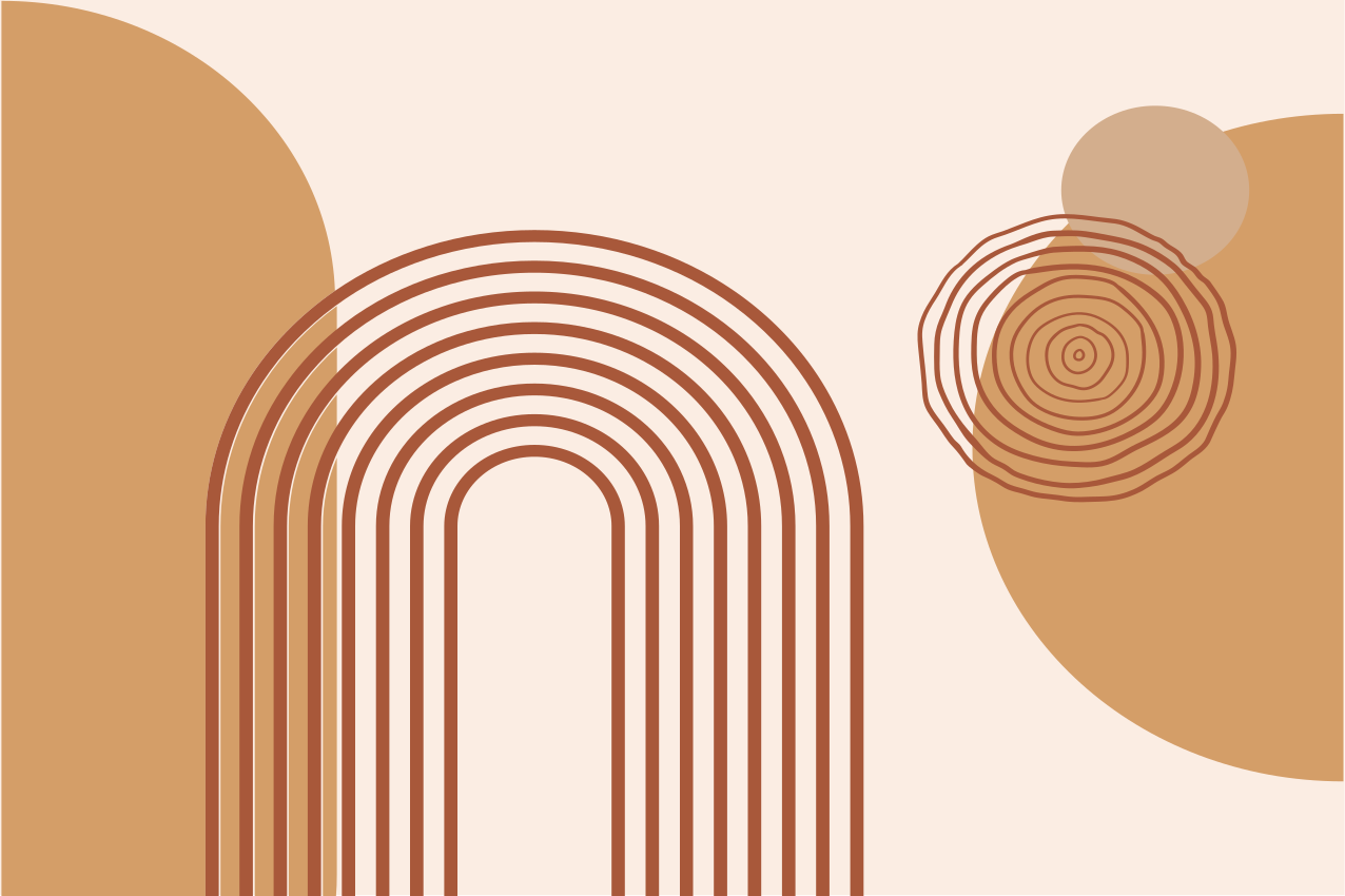 Layered curved shapes sodobne mize - TenStickers