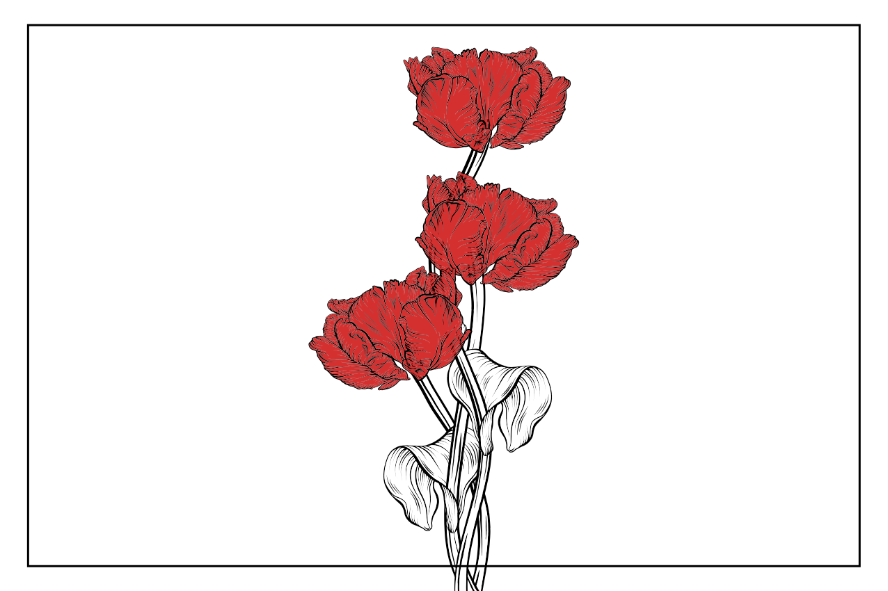 Red floral arrangement izvirna jedilna podloga - TenStickers