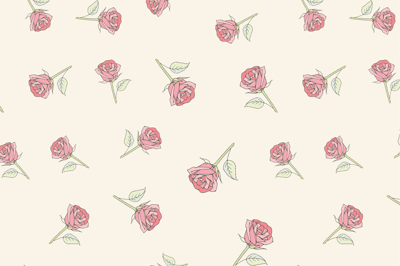 Roses floral pattern izvirna jedilna podloga - TenStickers