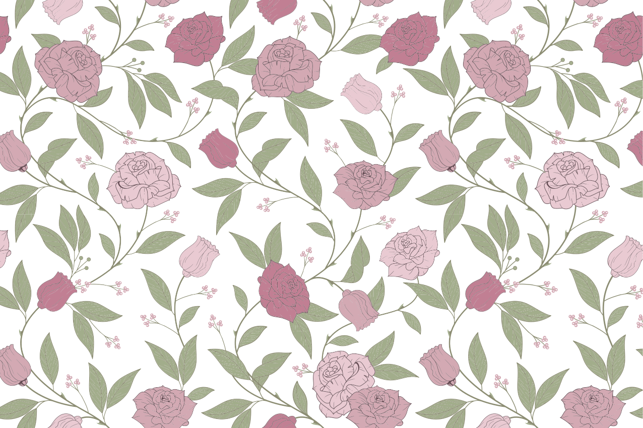 Floral elegant pattern izvirna jedilna podloga - TenStickers