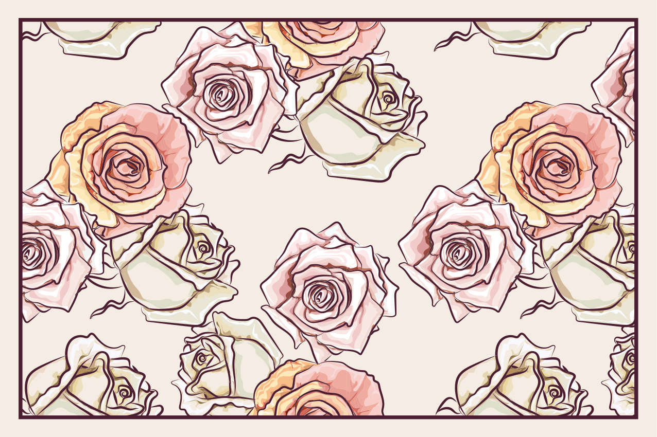 Rose floral arrangement izvirna jedilna podloga - TenStickers