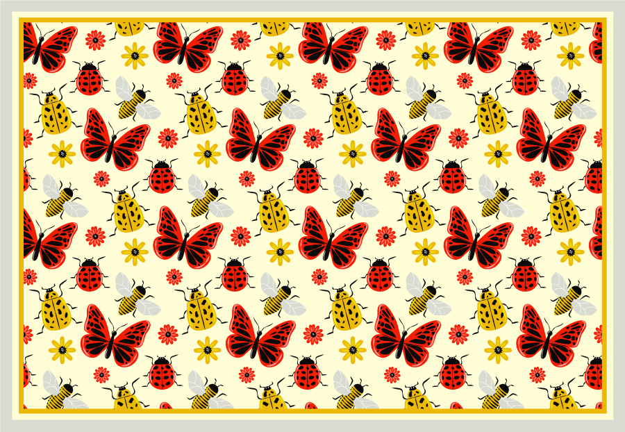 Pisani minimalistični hrošči originalni pogrinjki - TenStickers