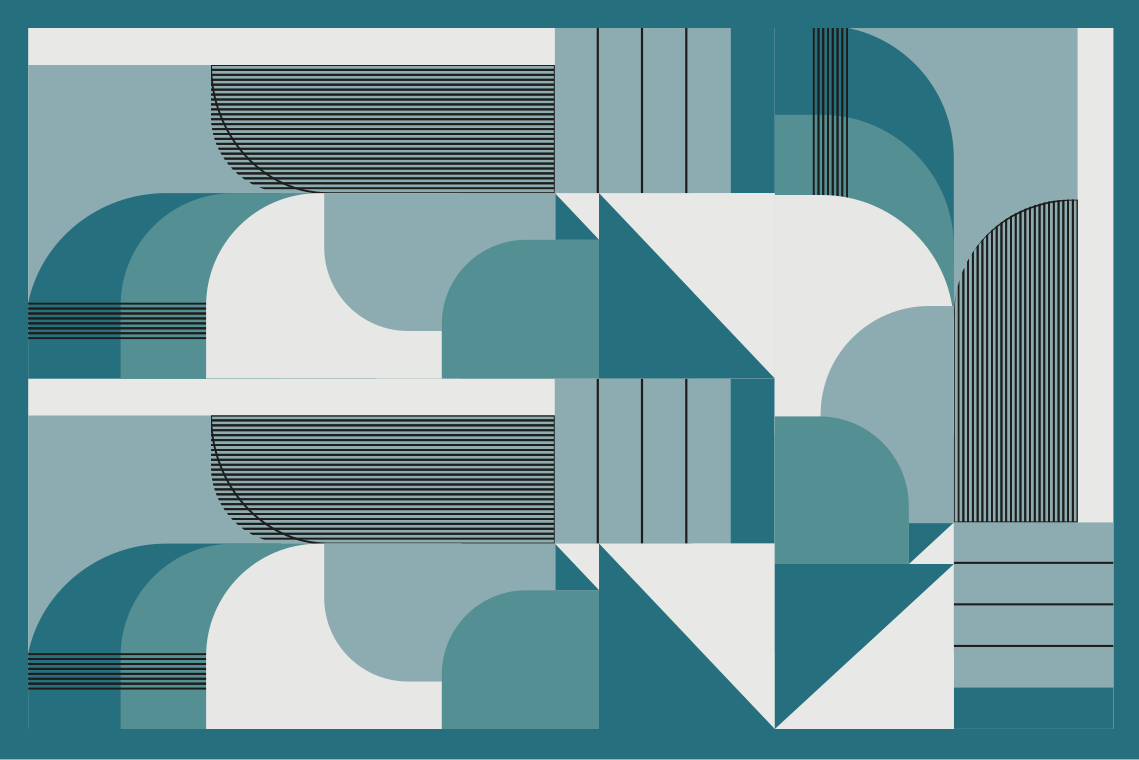 Geometrijski teal vzorci za moderno mizo - TenStickers