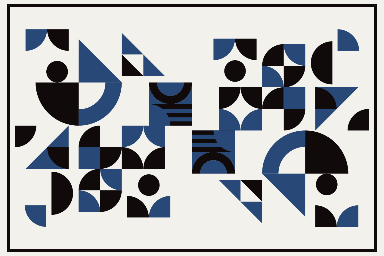 Geometric blue patterns moderni prtički - TenStickers