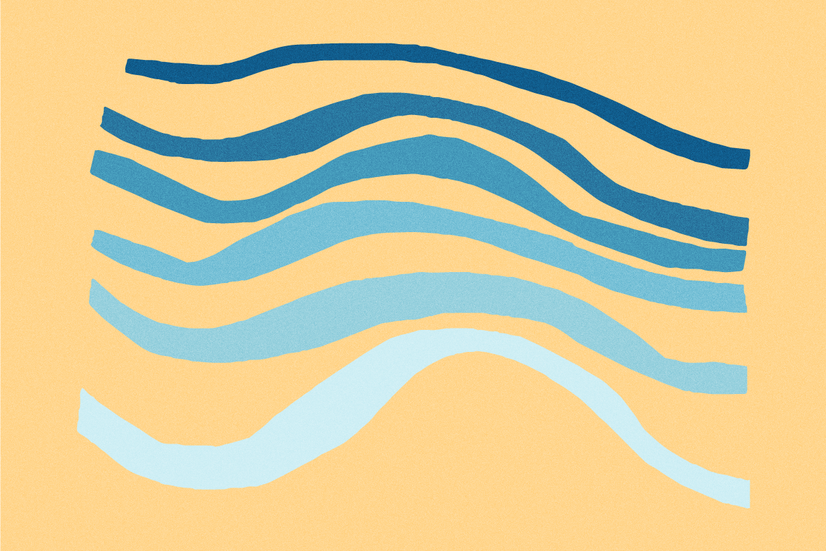 Wavy line style moderno podstavki - TenStickers