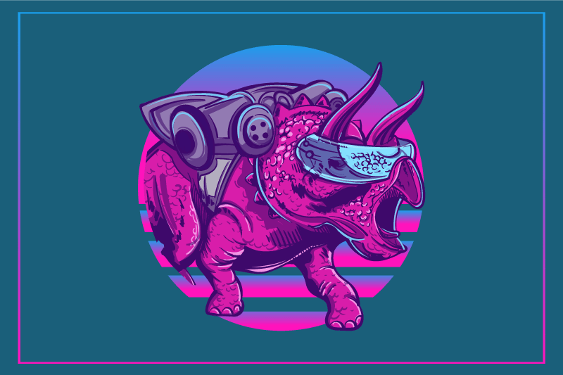 Stylized rhinosaur character izvirna jedilna podloga - TenStickers