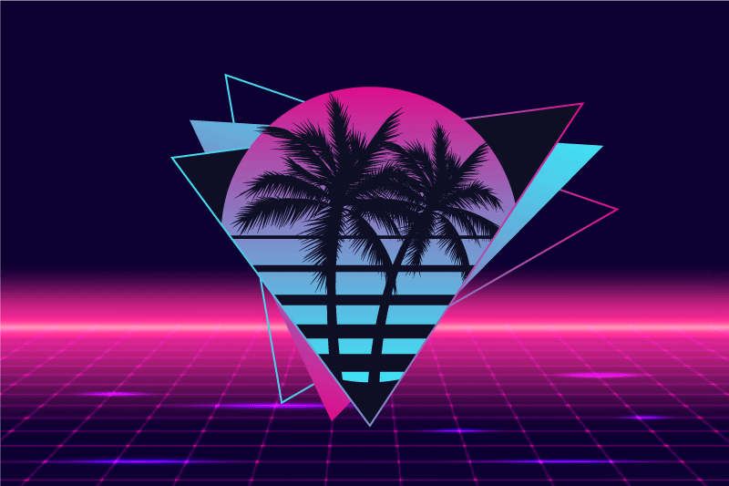 Retro palm geometry moderna miza za jedilnico - TenStickers