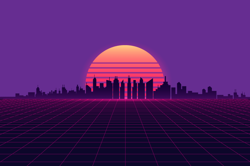 Sunset skyline view moderno pogrinjanje - TenStickers