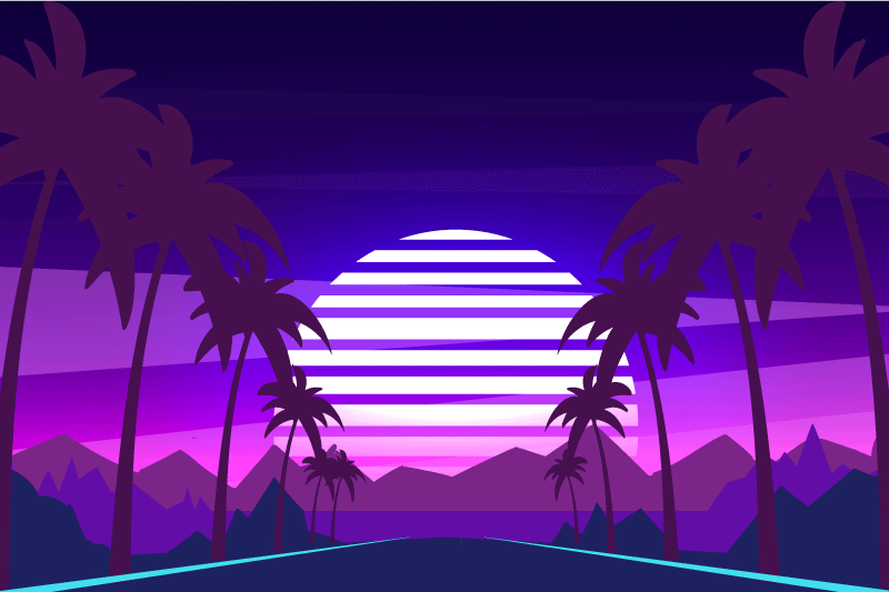 Tropical sunset scenery sodobno namizno pregrinjalo - TenStickers