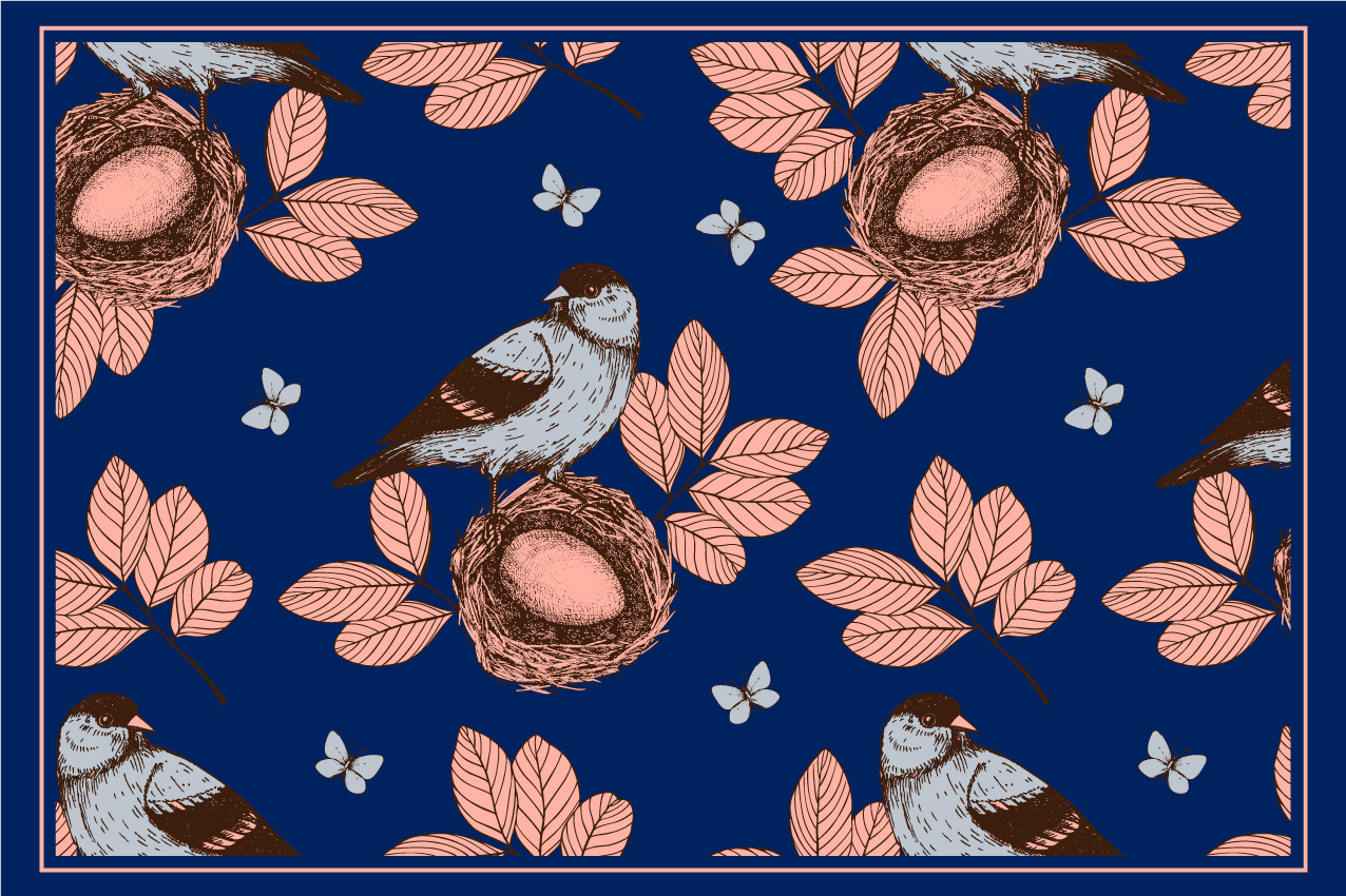 Birds nest pattern izvirna jedilna podloga - TenStickers