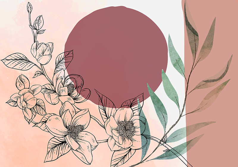 Floral minimalistic accent moderno podstavki - TenStickers