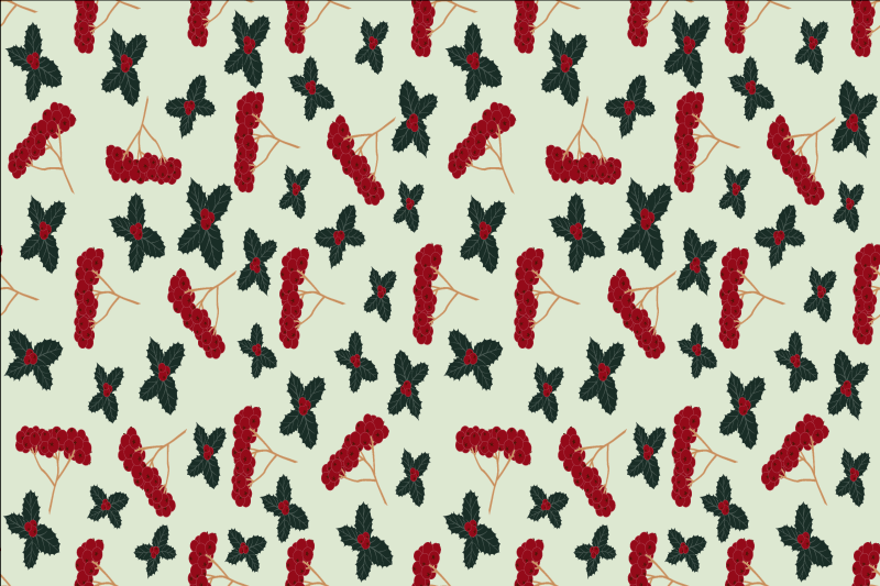 Berry pattern elements božični pogrinjek - TenStickers