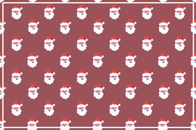 Santa face pattern božični pogrinjek - TenStickers