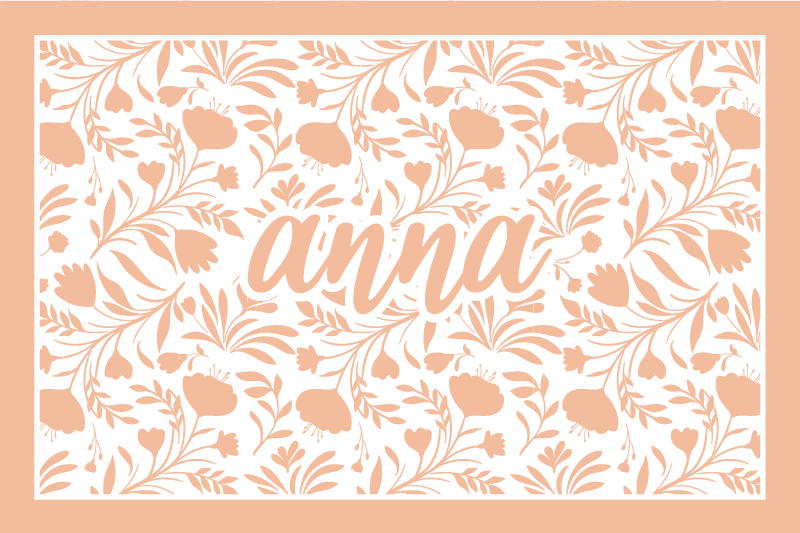 Roza starinski vzorci listov elegantni pogrinjki - TenStickers