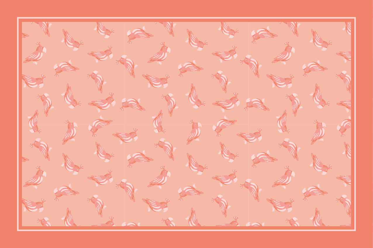 Roza pogrinjki z vzorcem ptic - TenStickers