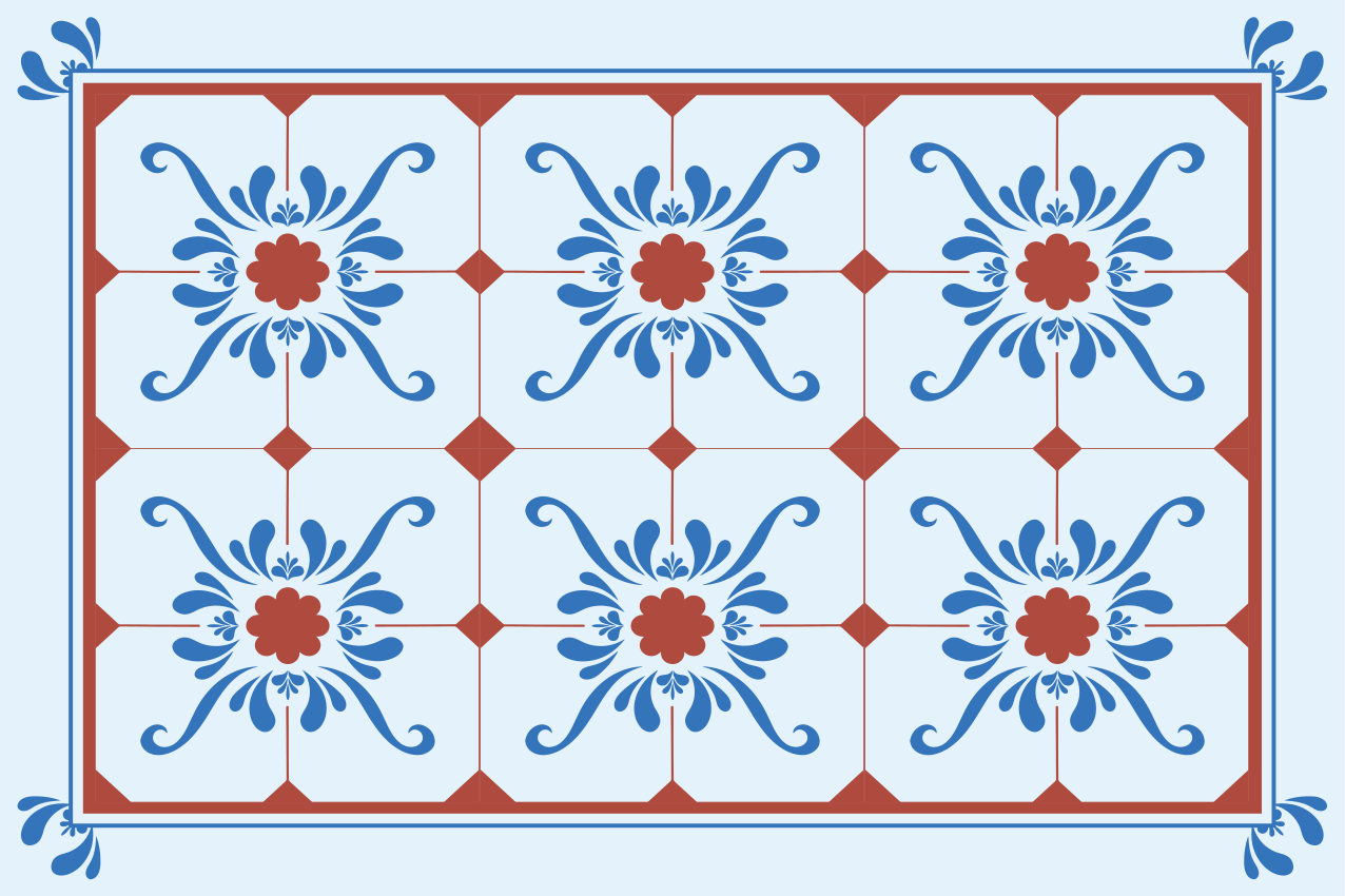 Vintage floral pattern teksturna pogrinjek - TenStickers