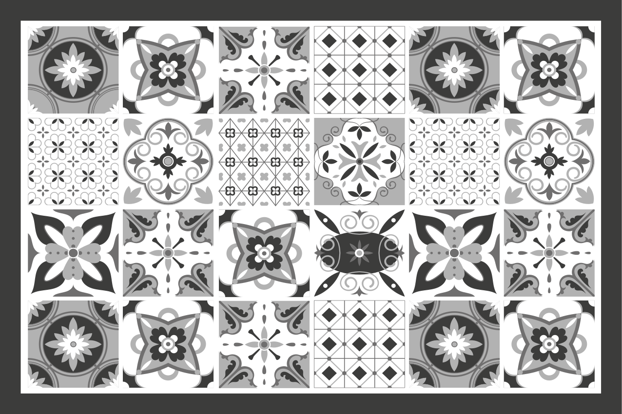 Elegant patterned tile teksturna pogrinjek - TenStickers