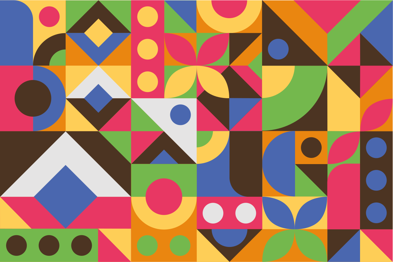 Lively geometric composition moderno prtljanje - TenStickers