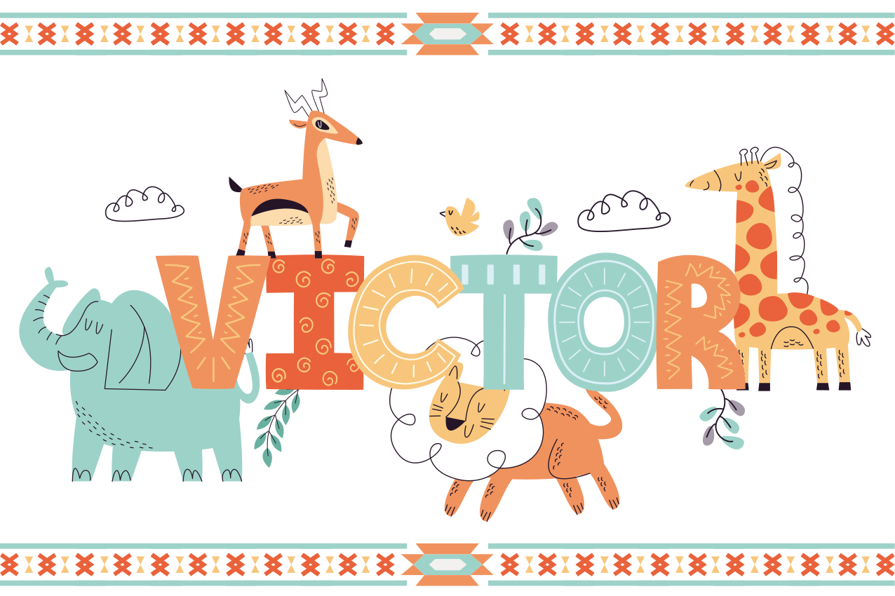 Animal name art otroški pogrinjek za mizo - TenStickers