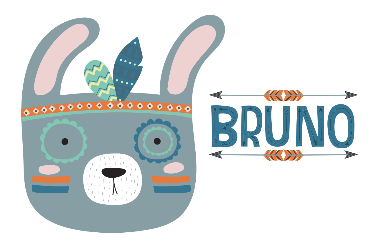 Cute animal head otroški pogrinjek za mizo - TenStickers