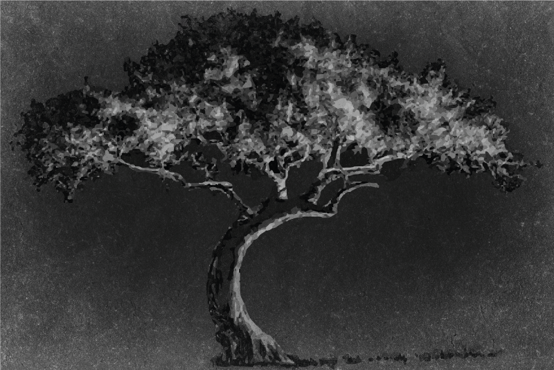 Artistic tree silhouette teksturni pogrinjek - TenStickers