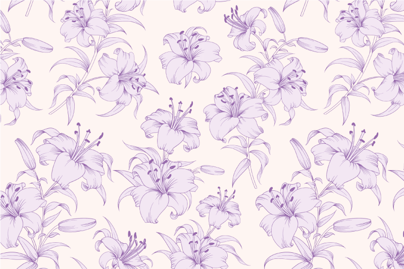 Lilies floral pattern teksturni pogrinjek - TenStickers