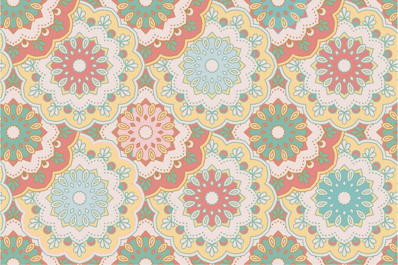 Colorful floral patterns teksturna pogrinjek - TenStickers