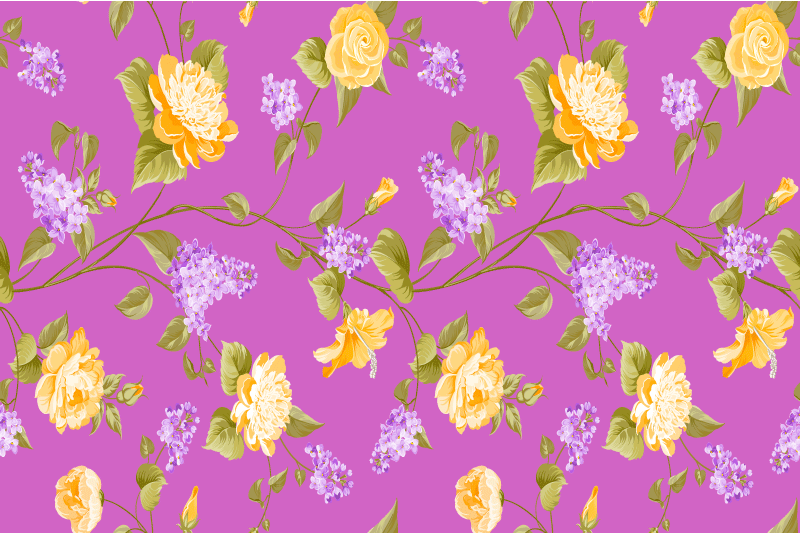 Floral pattern with vibrant colors izvirna jedilna podloga - TenStickers