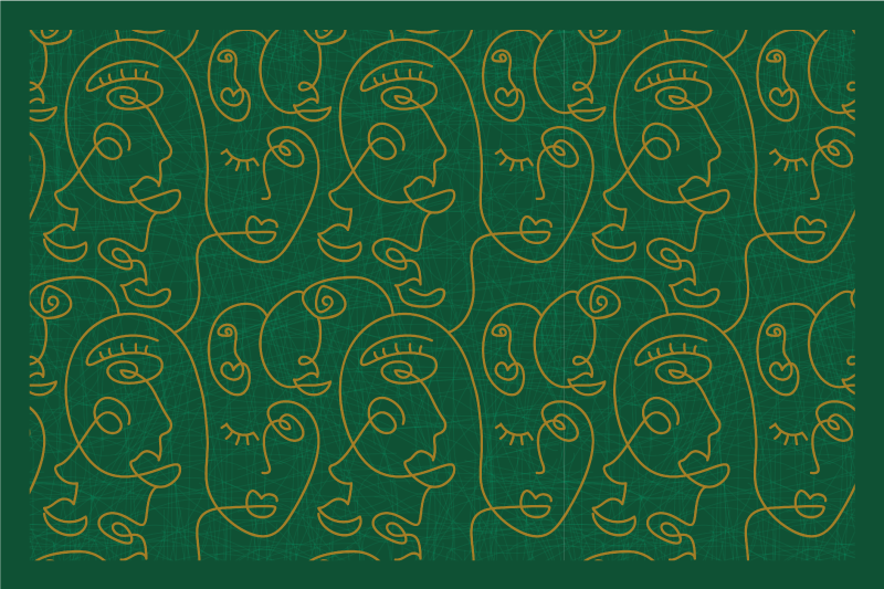 Abstract face pattern izvirna jedilna podloga - TenStickers