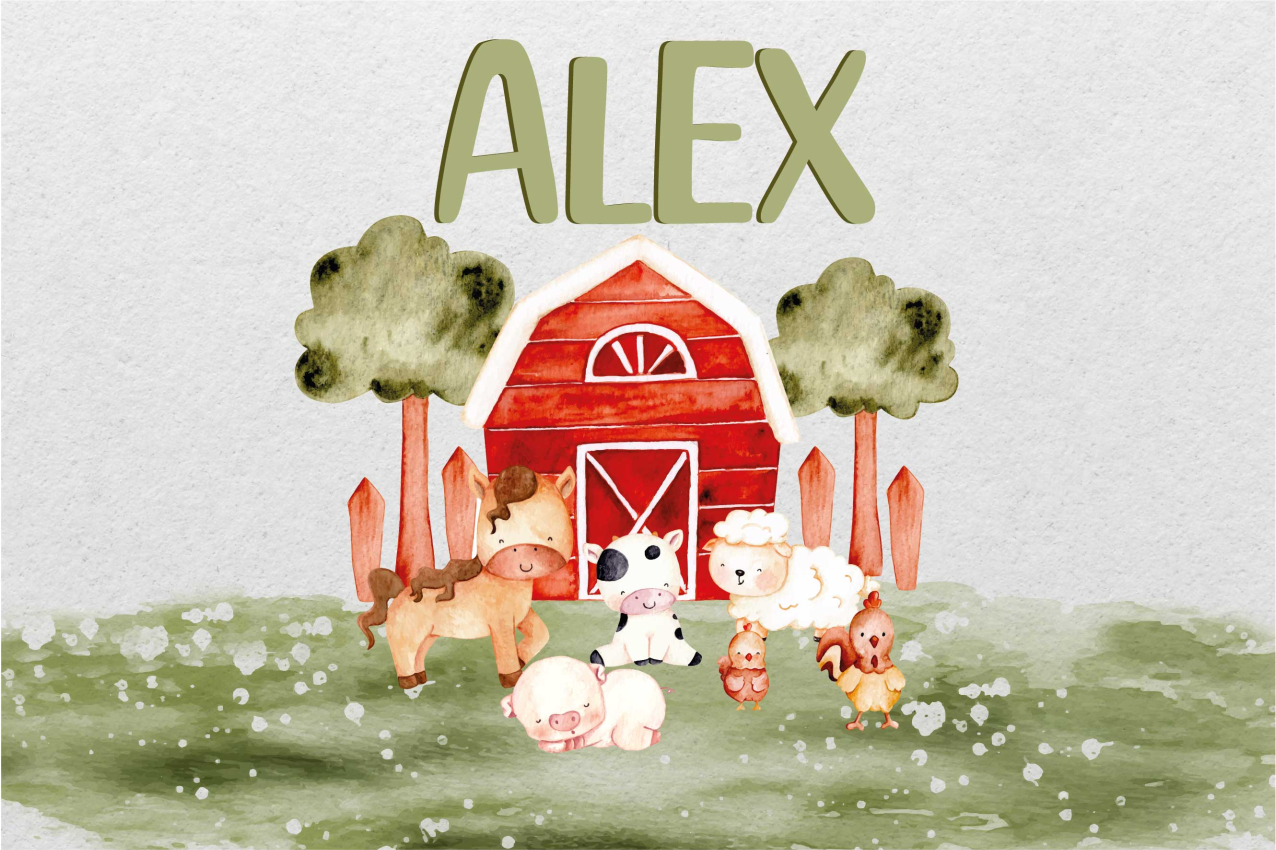 Vodna barva luštna kmetija Podloga domov - TenStickers