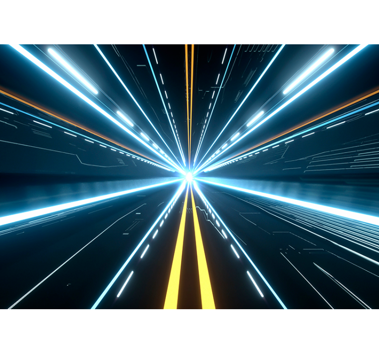 Futuristični hodnik 3d stenski fototapeta - TenStickers