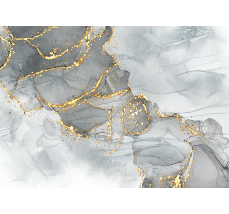 Mozaik stena siva in zlata Fototapeta za glavno spalnico - TenStickers