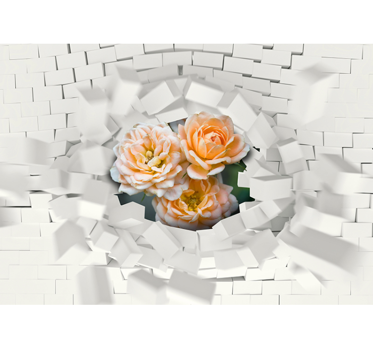 Mauer blume 3d stenski mural - TenStickers