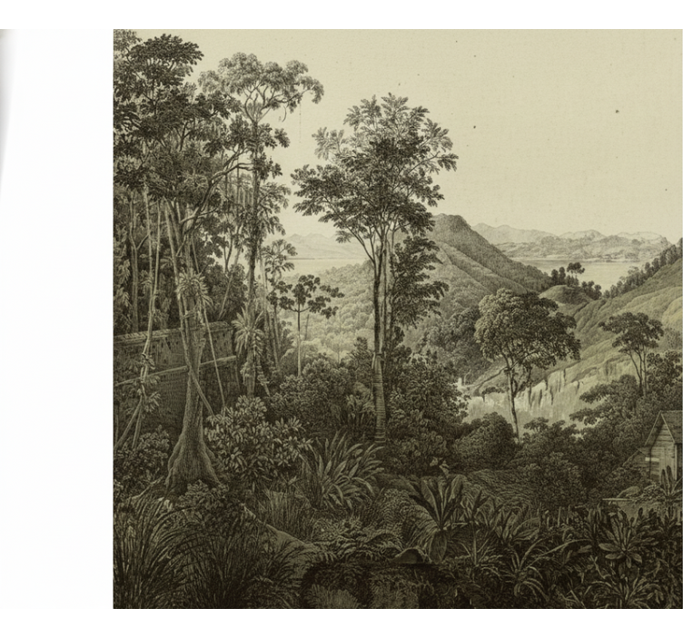 Hilly forest print fototapeta gozd - TenStickers