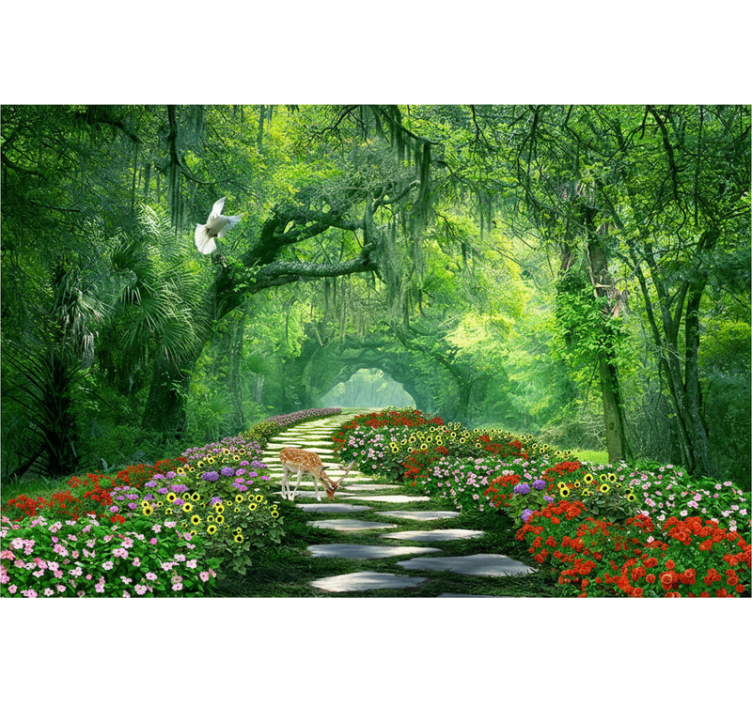 Surreal woodland path fototapeta gozd - TenStickers