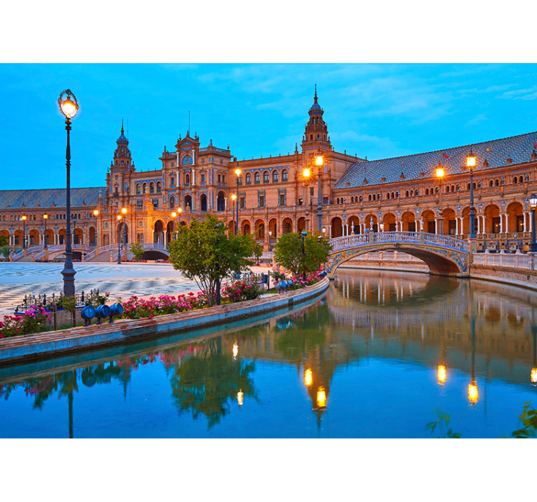 Sevilla v večernem stenskem zidu - TenStickers