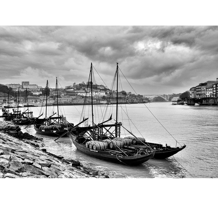 Rabelos čoln ponoči stenski mural - TenStickers