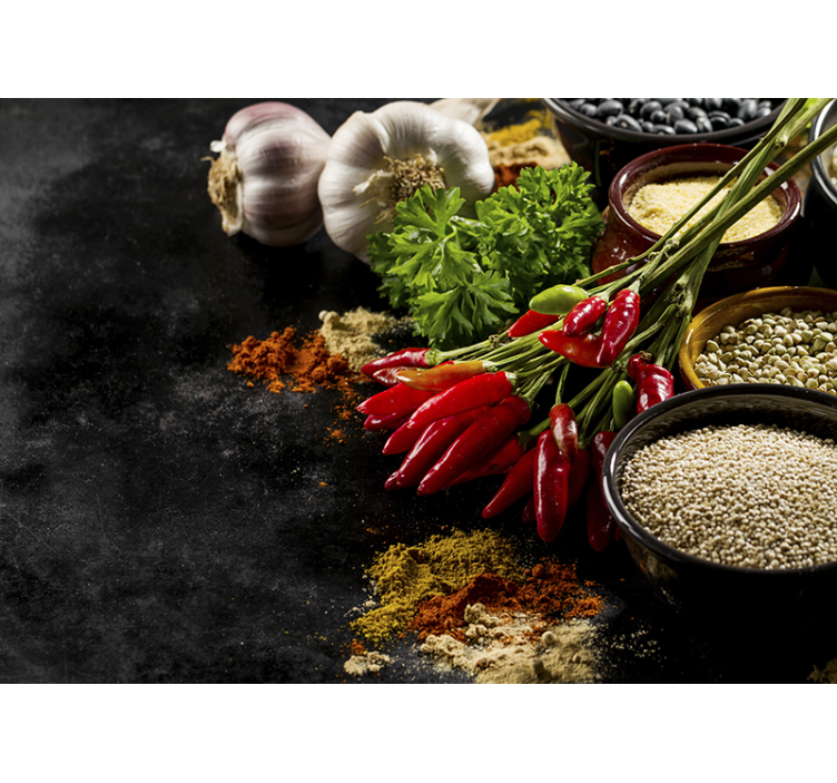 Začimbe 3d stenski foto fototapeta - TenStickers