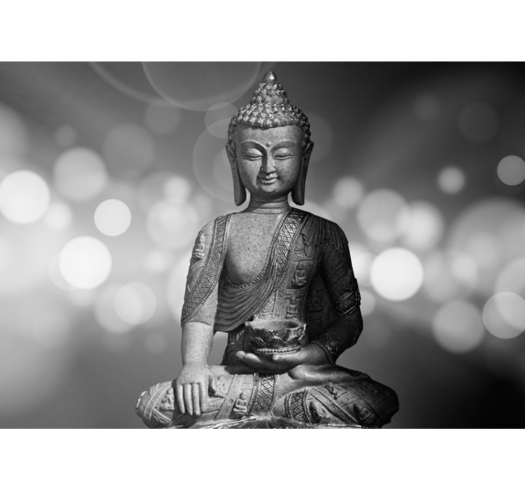 Srebrni buddha zen foto fototapeta - TenStickers