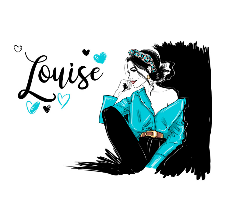 Stylish woman illustration fototapeta s citati - TenStickers
