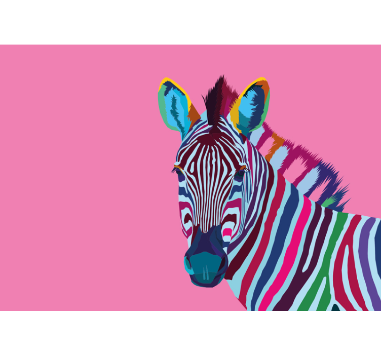 Colorful zebra portrait fototapete z živalmi - TenStickers