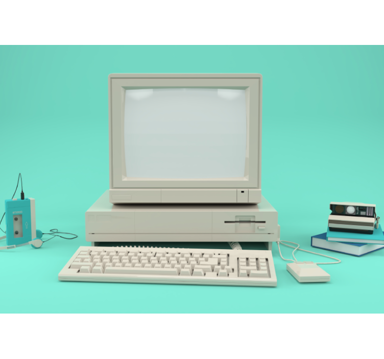 Starinska računalniška postavitev Fototapeta z vozili - TenStickers