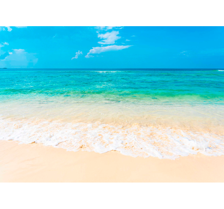 Jasni oceanski valovi pod morsko steno - TenStickers