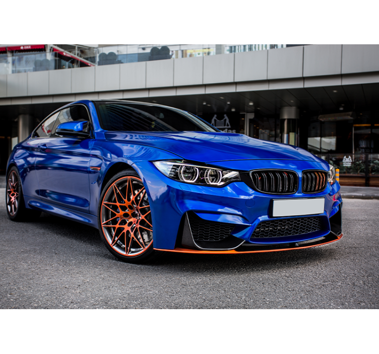 Za stensko steno modrega športnega avtomobila - TenStickers