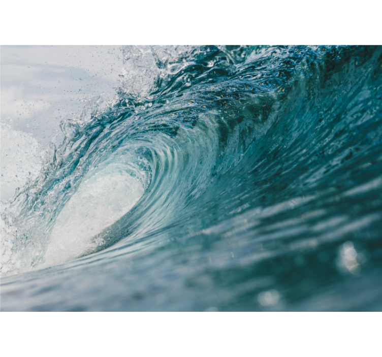 Dnevna soba velik val morske stene fototapeta - TenStickers