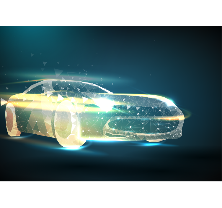 Geometric car motion fototapeta z vozili - TenStickers