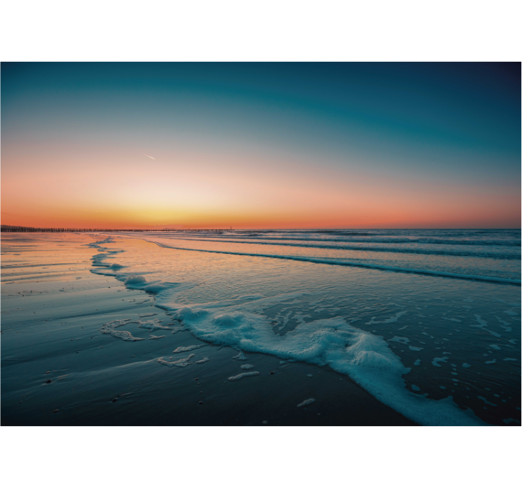 Sončni zahod oceanski valovi Fototapete Narava - TenStickers